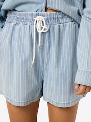 NOISY MAY Elastic Waist Draw String Stripe 100% Cotton Shorts - Imagen 5 de 5