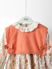 JoJo Maman Bébé Dress & Knitted Vest Set - Bild 3 von 8