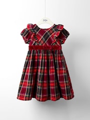 JoJo Maman Bébé Red Party Dress With Frill - Image 1 of 4