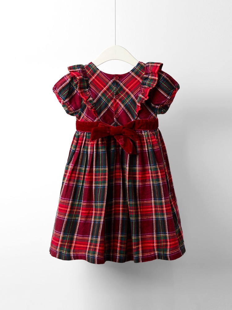 JoJo Maman Bébé Red Party Dress With Frill - Image 2 of 4
