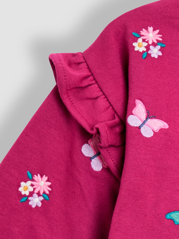 JoJo Maman Bébé Purple Butterfly Embroidered Sweatshirt & Legging Set - Image 6 of 6 JoJo Maman Bébé Purple Butterfly Embroidered Sweatshirt & Legging Set - Image 6 of 6