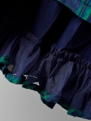 JoJo Maman Bébé Green Check Party Dress With Broderie Collar - Image 3 of 4