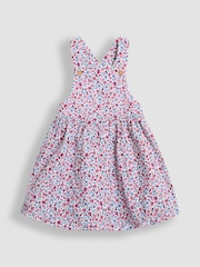 JoJo Maman Bébé Cream Ditsy Floral Cord Pinafore Dress & Top Set - Image 2 of 5