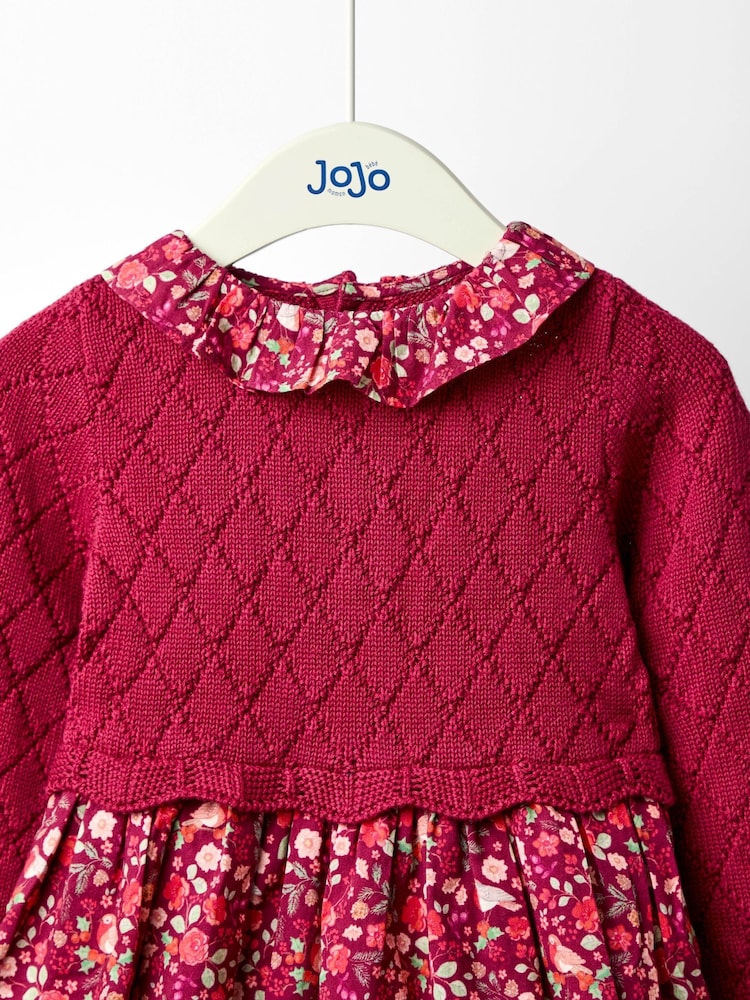 JoJo Maman Bébé Red Christmas Knitted Combo dress - Image 2 of 5 JoJo Maman Bébé Red Christmas Knitted Combo dress - Image 2 of 5