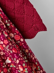 JoJo Maman Bébé Red Christmas Knitted Combo dress - Image 3 of 5