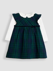 JoJo Maman Bébé Green Tartan Baby Dress & Body Set - Image 1 of 5