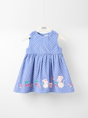 JoJo Maman Bébé Blue Appliqué Cord Dress and Top Set - Image 1 of 4