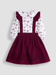 JoJo Maman Bébé Burgundy Embroidered Cord Skirt & Blouse Set - Image 1 of 7