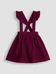 JoJo Maman Bébé Burgundy Embroidered Cord Skirt & Blouse Set - Image 2 of 7
