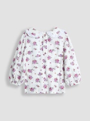 JoJo Maman Bébé Burgundy Embroidered Cord Skirt & Blouse Set - Image 5 of 7