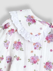 JoJo Maman Bébé Burgundy Embroidered Cord Skirt & Blouse Set - Image 6 of 7