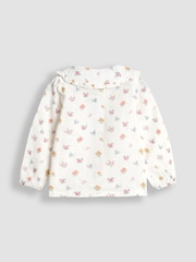 JoJo Maman Bébé Mustard Yellow Embroidered Cord Pinafore Dress & Blouse Set - Image 8 of 9