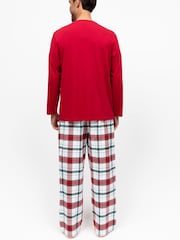 Cyberjammies Check Pyjama Bottoms and Solid Jersey T-Shirt - Bild 2 von 4