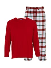 Cyberjammies Check Pyjama Bottoms and Solid Jersey T-Shirt - Bild 4 von 4