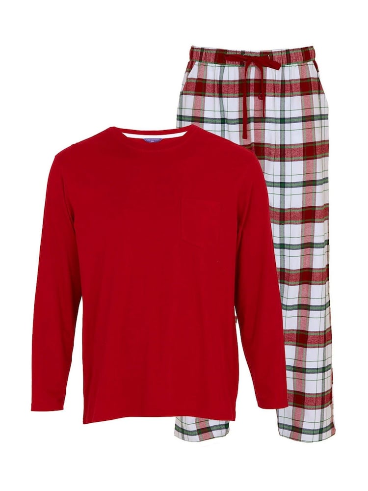 Cyberjammies Check Pyjama Bottoms and Solid Jersey T-Shirt - Bild 4 von 4