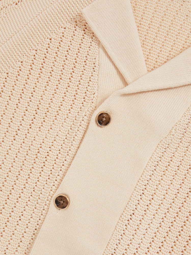 Hell Steinfarben - Reiss Alphonso Cotton Textured-Knit Cuban-Collar Shirt - Bild 7 von 7 Hell Steinfarben - Reiss Alphonso Cotton Textured-Knit Cuban-Collar Shirt - Bild 7 von 7