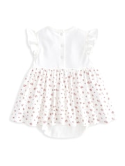 Mamas & Papas Pink Rose Print 100% Cotton Dress & Headband Set - Image 2 of 4