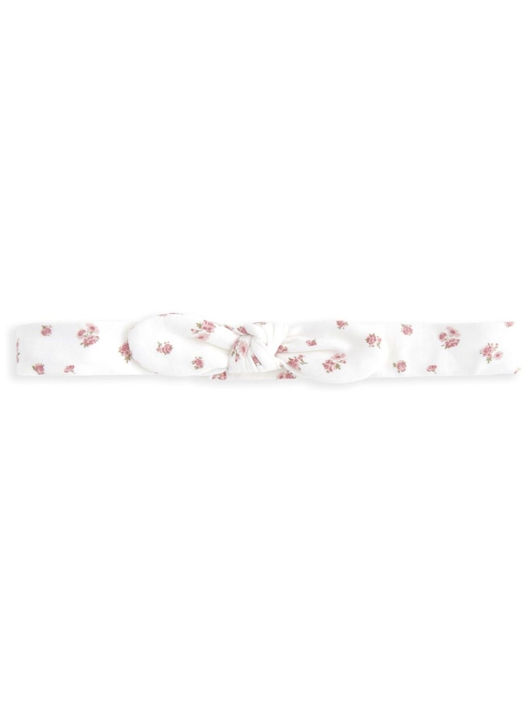Mamas & Papas Pink Rose Print 100% Cotton Dress & Headband Set - Image 4 of 4