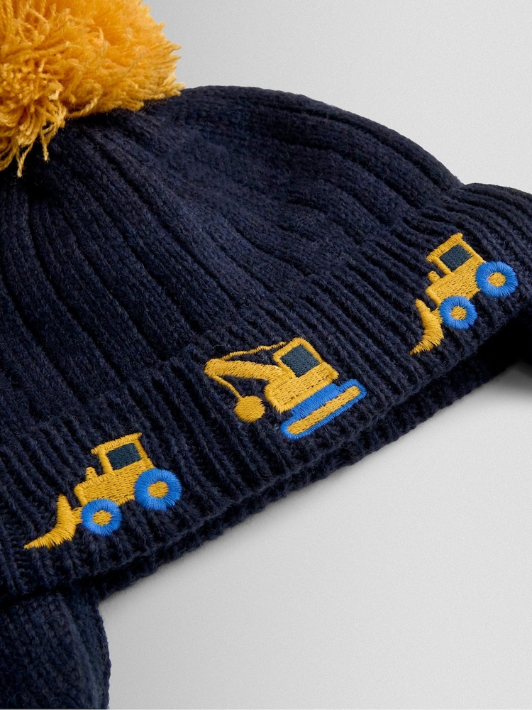 JoJo Maman Bébé Navy Digger Appliqué Hat - Image 2 of 3