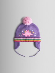 JoJo Maman Bébé Lilac Dino Embroidered Hat - Image 1 of 2