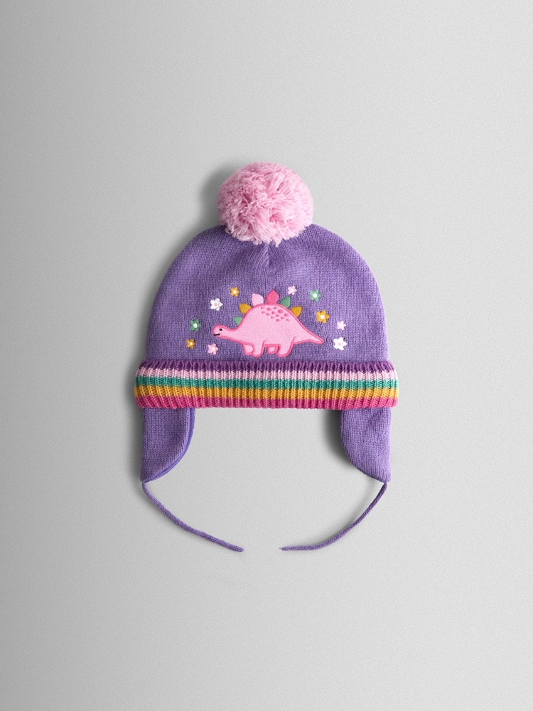 JoJo Maman Bébé Lilac Dino Embroidered Hat - Image 1 of 2