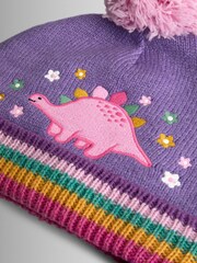 JoJo Maman Bébé Lilac Dino Embroidered Hat - Image 2 of 2