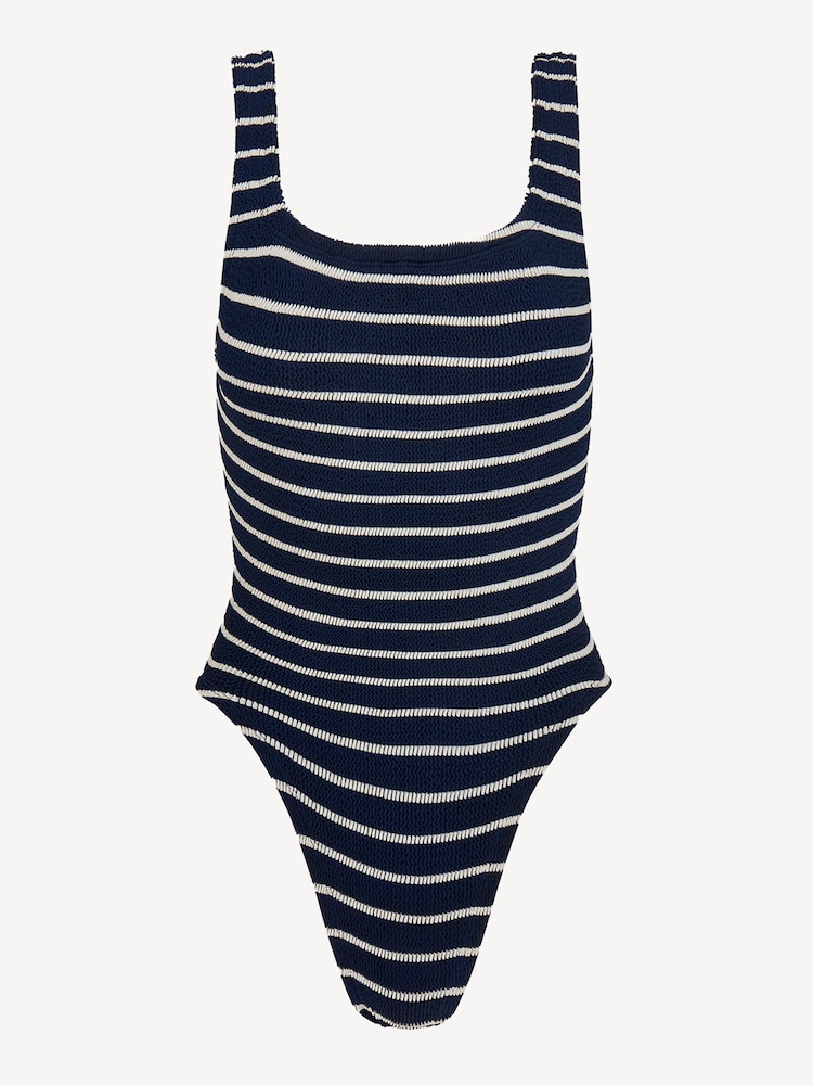 Hunza G Blue Pamela Stripe Crinkle Swimsuit - Image 1 of 1
