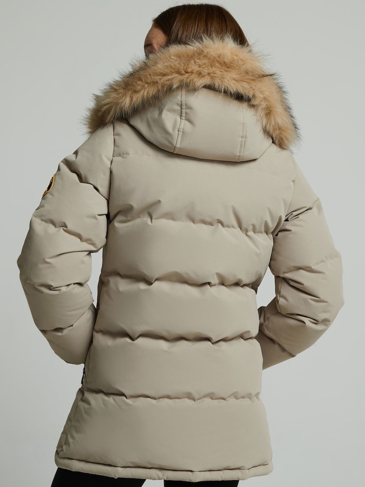 Zavetti Canada Girls Cream Fiorella Puffer Parka Jacket - Image 2 of 5 Zavetti Canada Girls Cream Fiorella Puffer Parka Jacket - Image 2 of 5