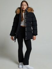 Zavetti Canada Girls Fiorella Puffer Parka Black Jacket - Imagen 4 de 6