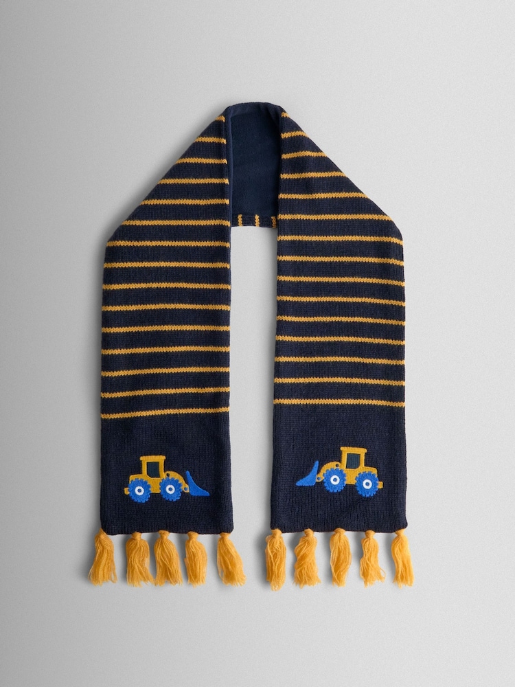 JoJo Maman Bébé Blue Digger Scarf - Image 1 of 4 JoJo Maman Bébé Blue Digger Scarf - Image 1 of 4
