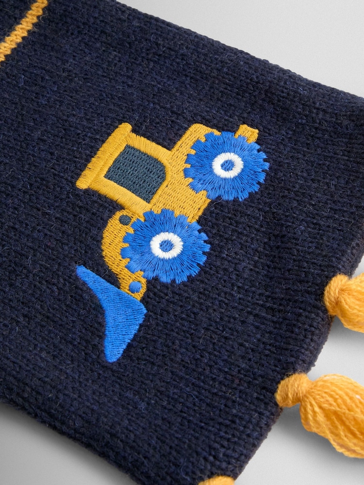 JoJo Maman Bébé Blue Digger Scarf - Image 4 of 4
