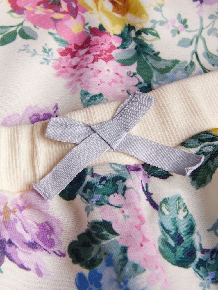 Monsoon Natural Baby Floral Collared Sweatshirt and Joggers Set - Image 4 of 4