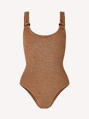 Hunza G Brown Domino Crinkle Swimsuit - Image 5 of 5