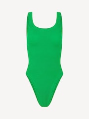 Hunza G Green Square Neck Crinkle Swimsuit - Image 1 of 1