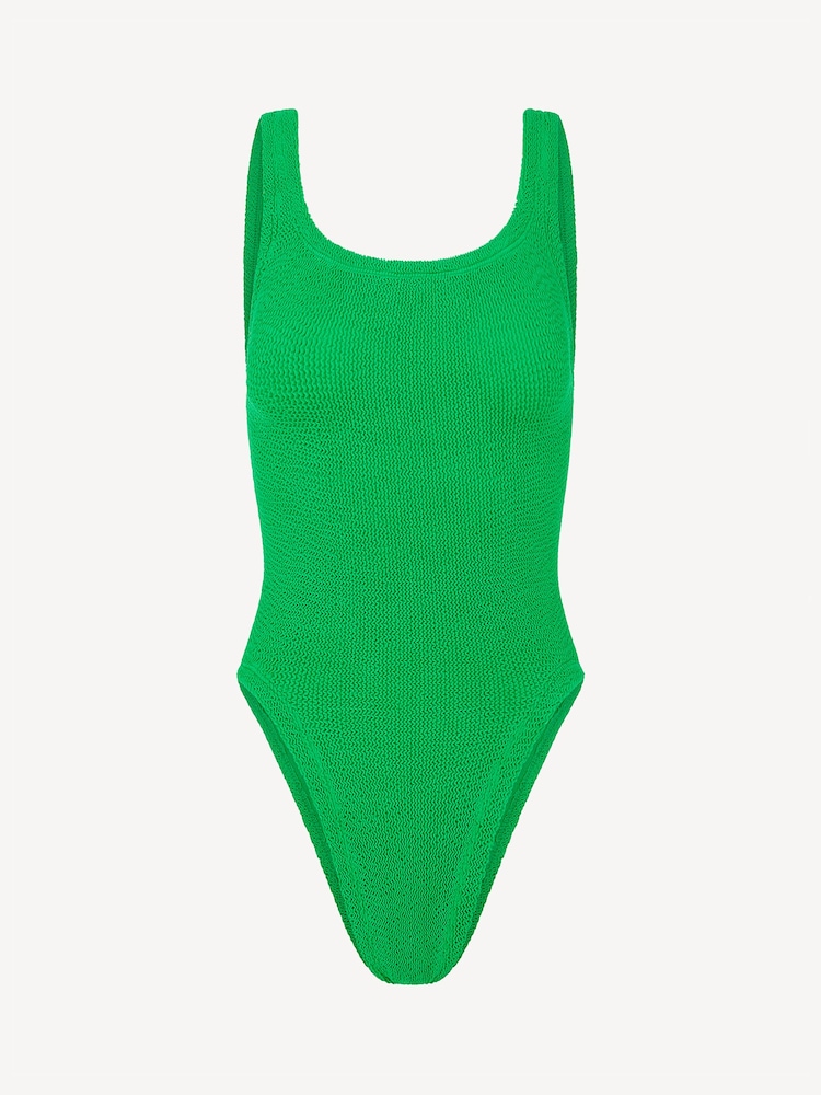 Hunza G Green Square Neck Crinkle Swimsuit - Image 1 of 1