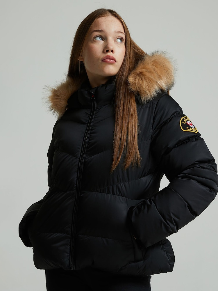 Zavetti Canada Girls Alessia Short Black Puffer Jacket - Image 1 of 6 Zavetti Canada Girls Alessia Short Black Puffer Jacket - Image 1 of 6