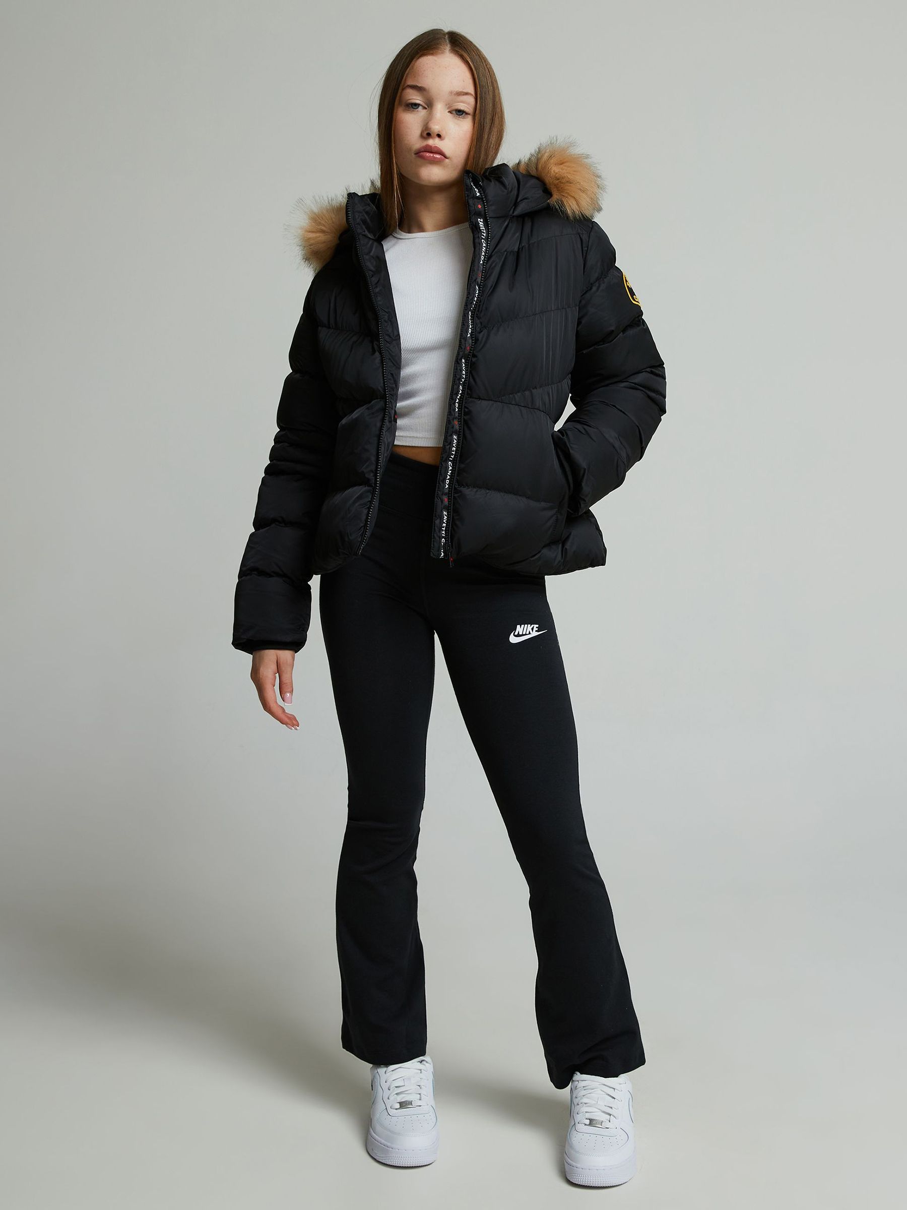 Buy Zavetti Canada Girls Alessia Short Black Puffer Jacket from