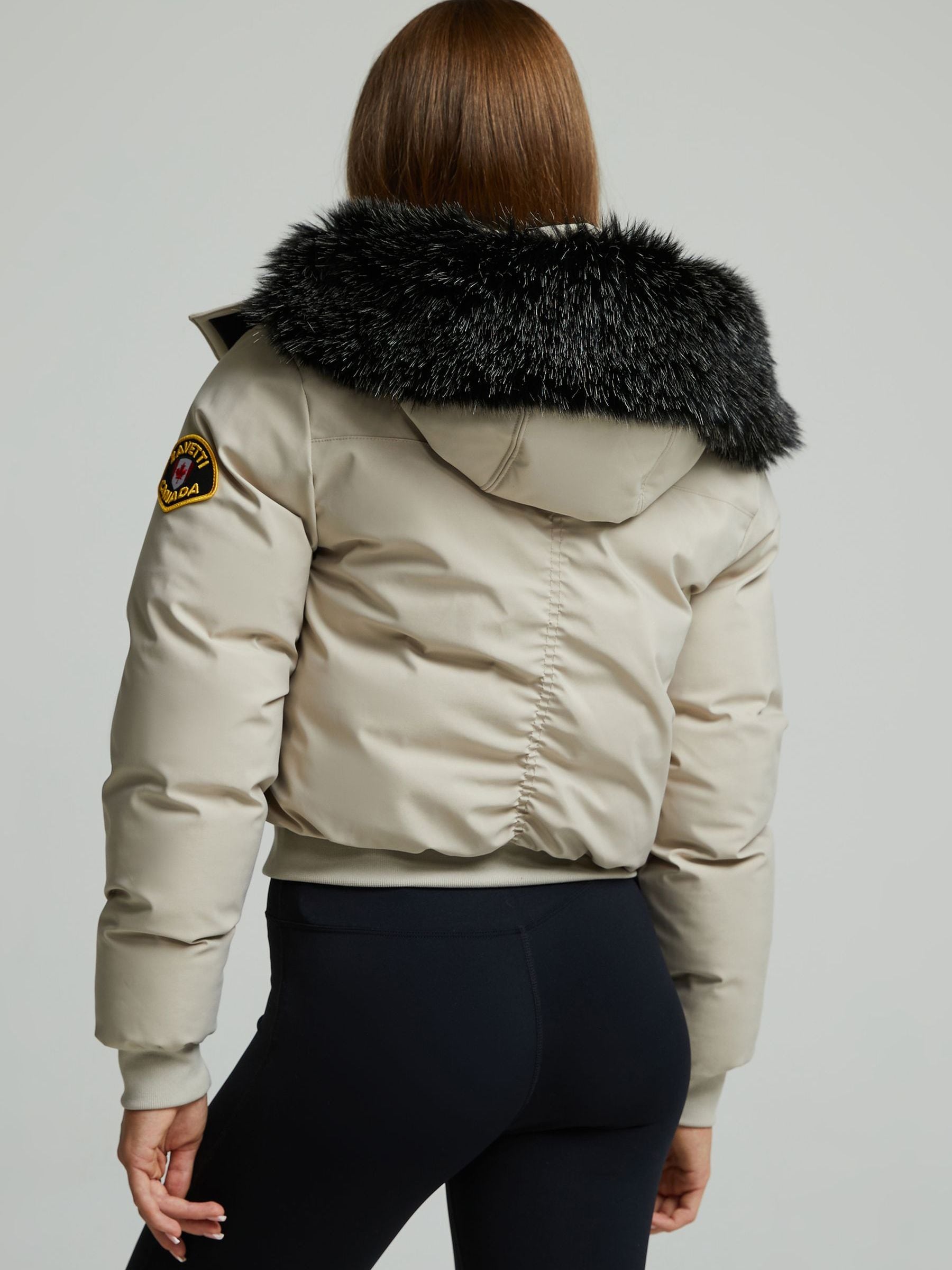 Buy Zavetti Canada Girls Cream Arabella Hooded Bomber Jacket from