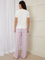 Threadbare Pink Check 100% Cotton Appliqué Pyjamas Set - Image 2 of 4