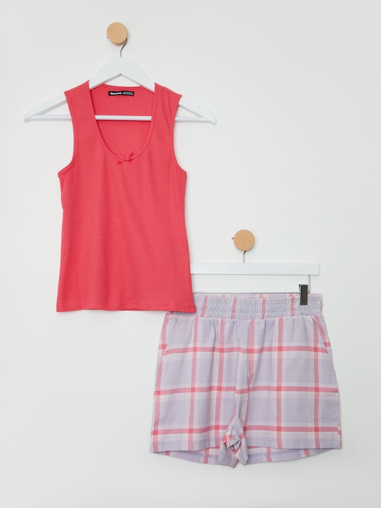Threadbare Vest & Check Short Pyjamas Set - Bild 1 von 5 Threadbare Vest & Check Short Pyjamas Set - Bild 1 von 5