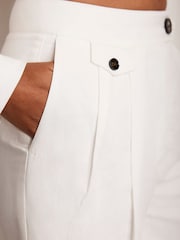 Mint Velvet White Linen Blend Barrel Trousers - Image 3 of 5