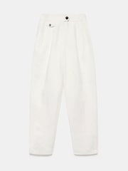 Mint Velvet White Linen Blend Barrel Trousers - Image 4 of 5