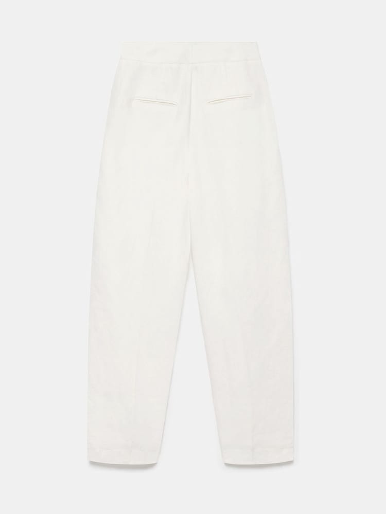 Mint Velvet White Linen Blend Barrel Trousers - Image 5 of 5 Mint Velvet White Linen Blend Barrel Trousers - Image 5 of 5