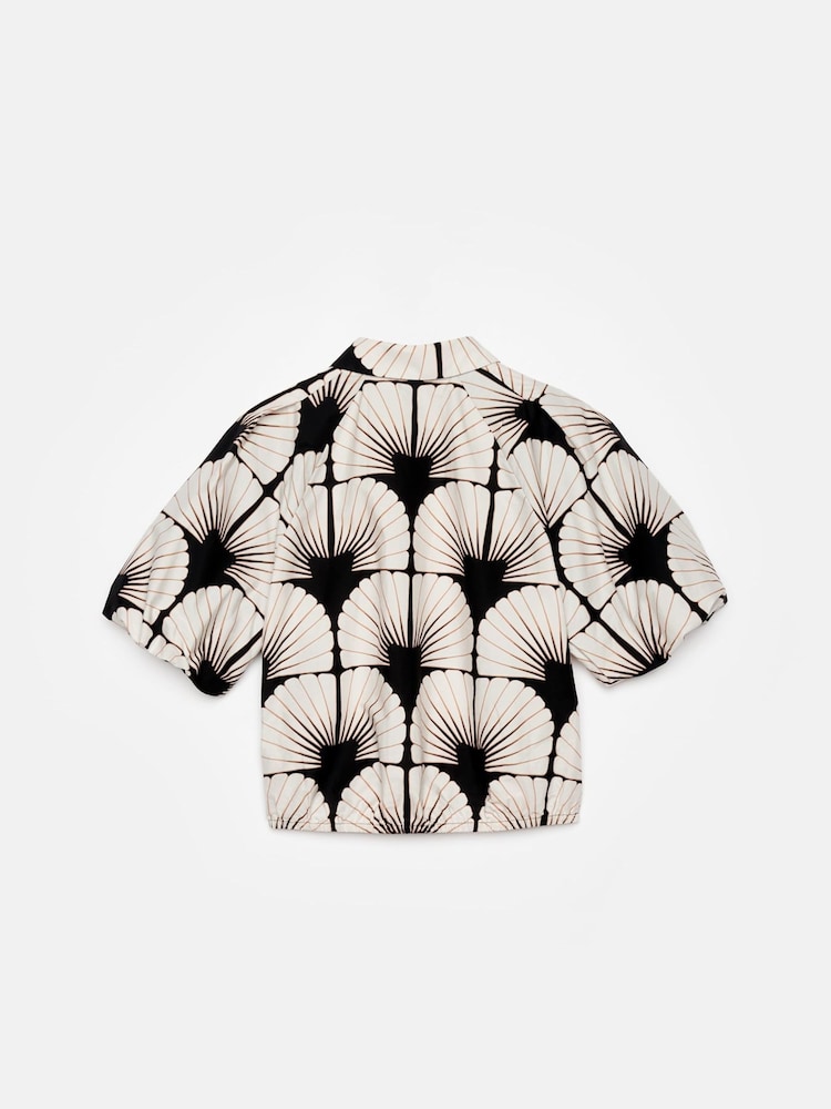 Mint Velvet Black 100% Cotton Shell Print Shirt - Image 7 of 7