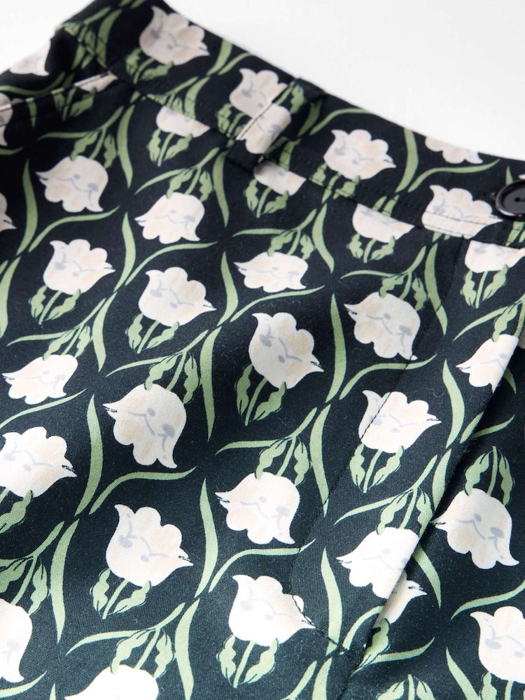 Mint Velvet Black Floral Print Capri Trousers - Image 8 of 8