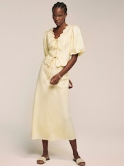 Mint Velvet Yellow 100% Linen Maxi Skirt - Image 1 of 6
