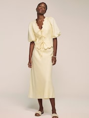 Mint Velvet Yellow 100% Linen Maxi Skirt - Image 2 of 6
