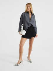 River Island Black Asymmetric Front Skort - Image 1 of 6
