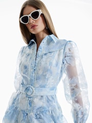 River Island Premium Belted Mini Shirt Dress - Image 3 of 4