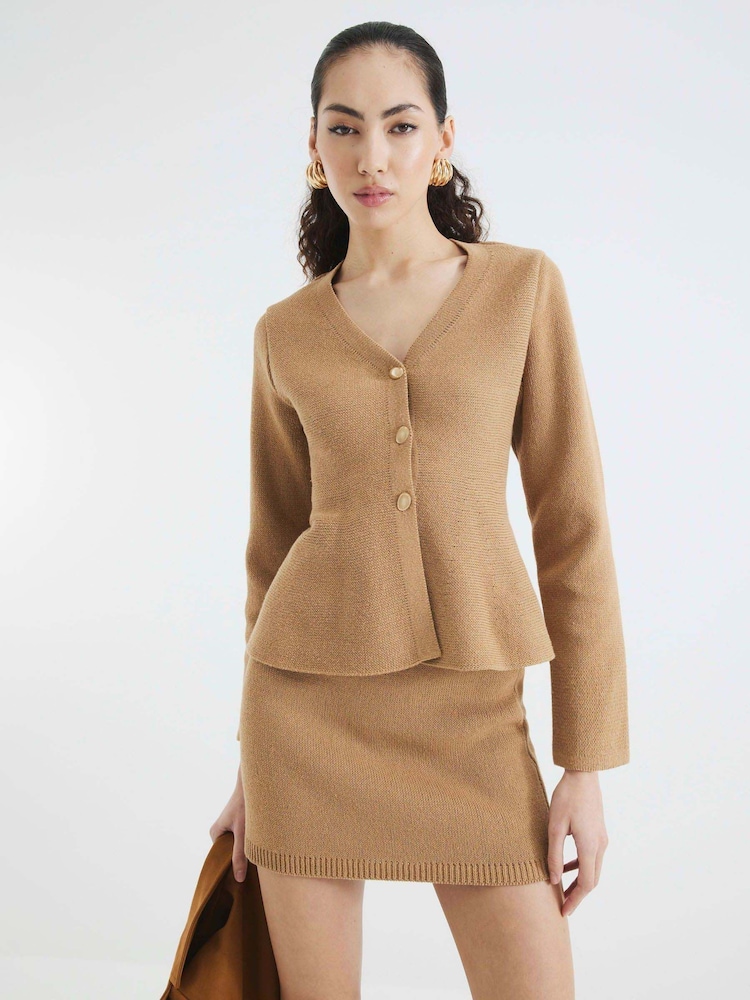 River Island Brown Button Up Cardigan - Image 2 of 6